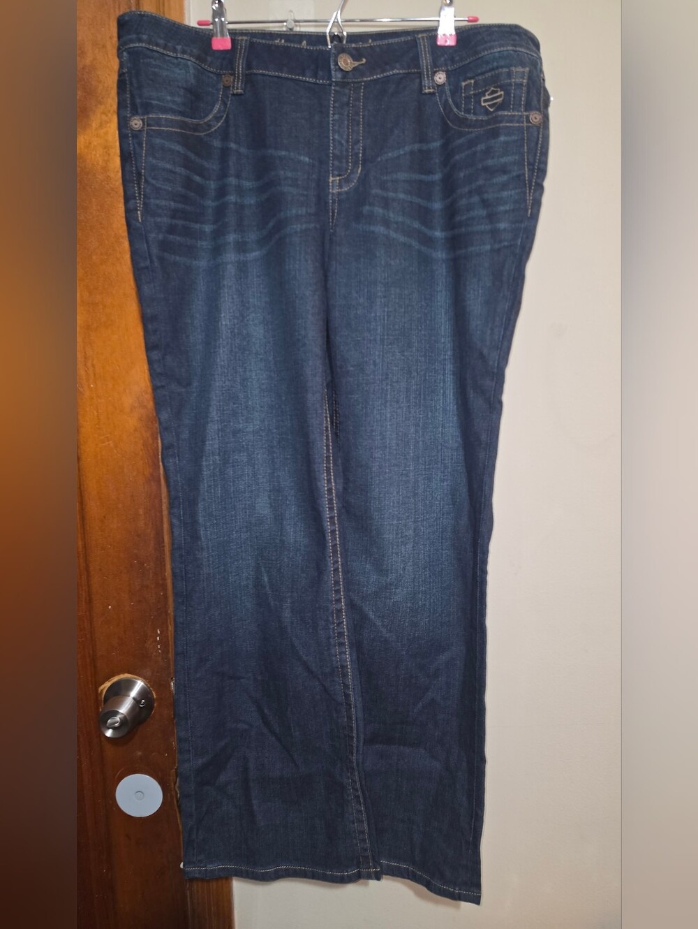 Harley Davidson Dark Blue Women's Boot Cut Jeans Size 20